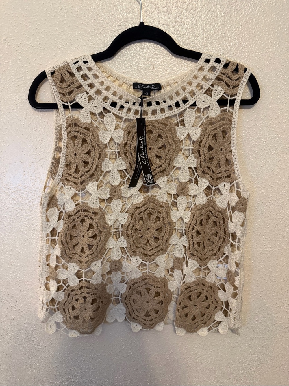Charlie B Floral Crochet Tank